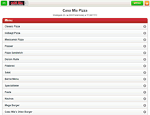 Tablet Screenshot of casamia-pizza.dk